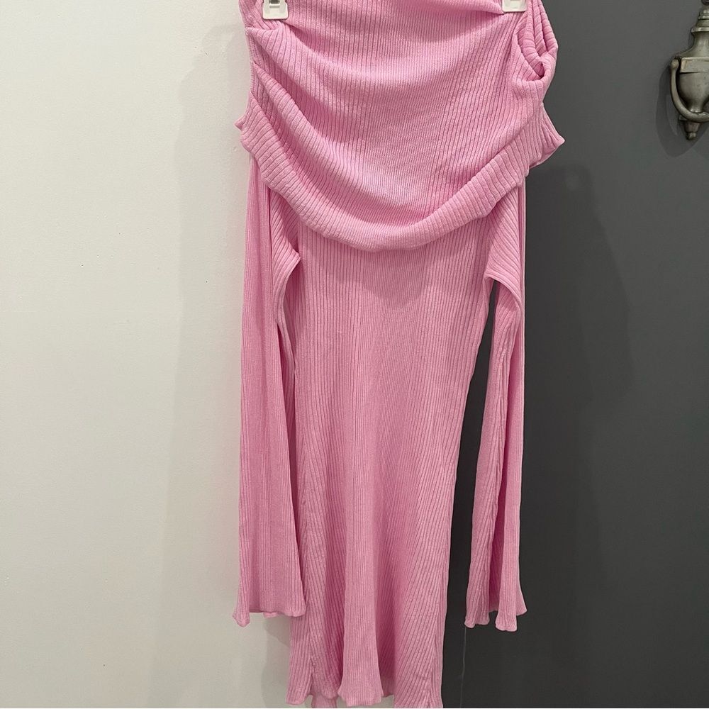 NEW SER.O.YA Mini Dress Pink Knit Galli Off Shoulder Long Sleeve size M - Picture 3 of 10
